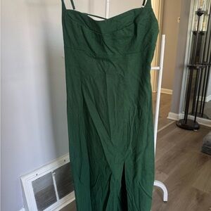 Zara Deep Green Strappy Maxi Dress